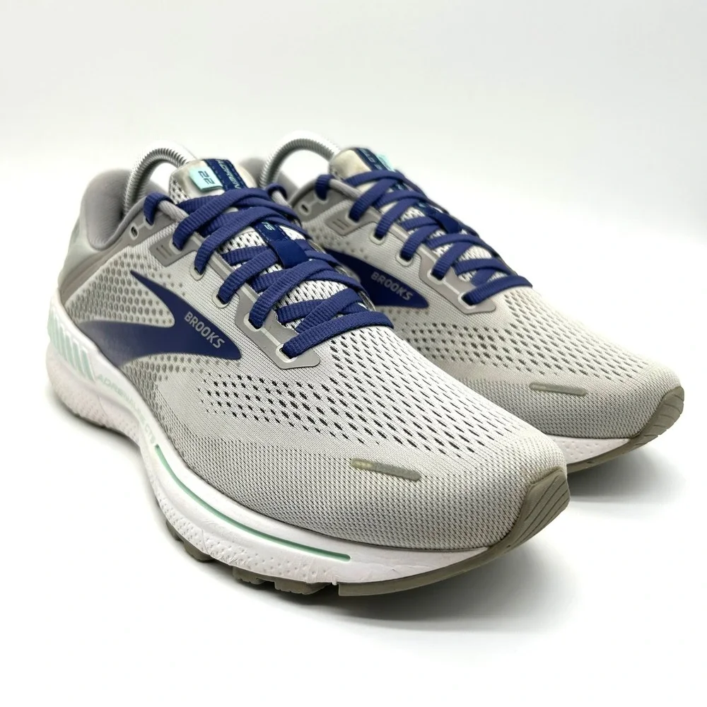 Brooks‎ Adrenaline GTS 22 Shoes Womens 10 Grey Blue Stability Running Sneakers
